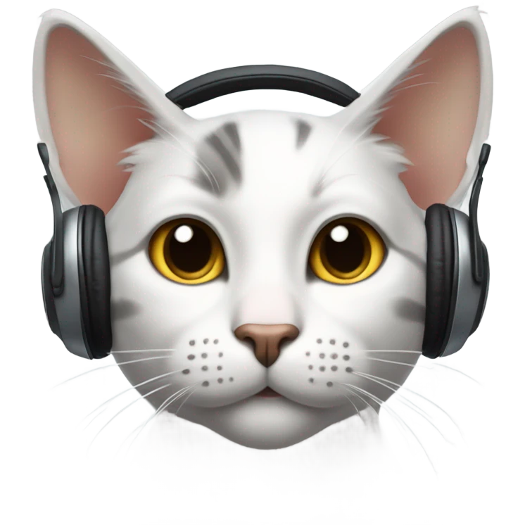 Cat listening to music emoji