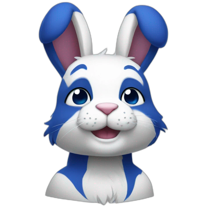 Muscular Anthro white rabbit with dark blue hair emoji