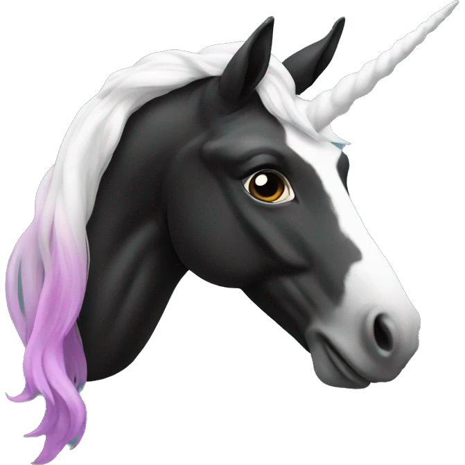 Unicorn black emoji