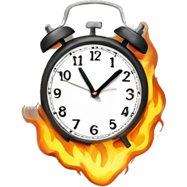 burning clock emoji