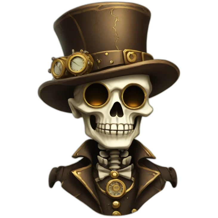 Skeleton in steampunk clothes emoji