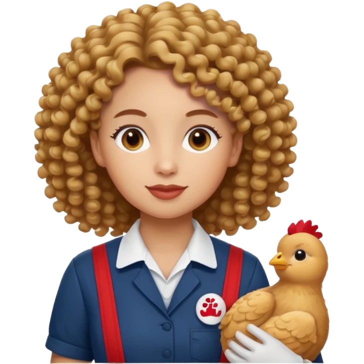 Chick-fil-A worker with curly hair emoji
