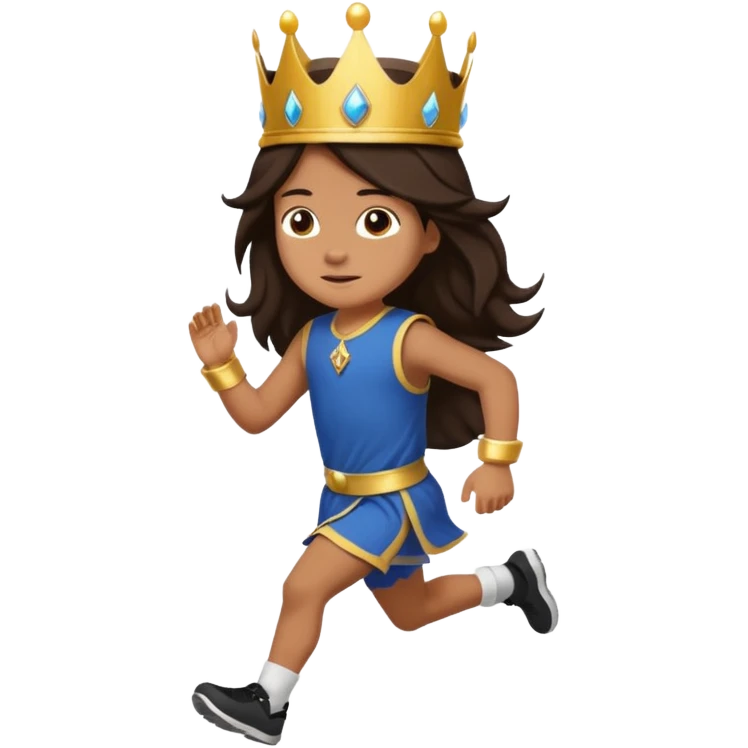 I want a royal child with dark brown long hair running emoji