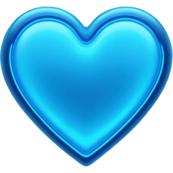 blue heart with a neon glow emoji