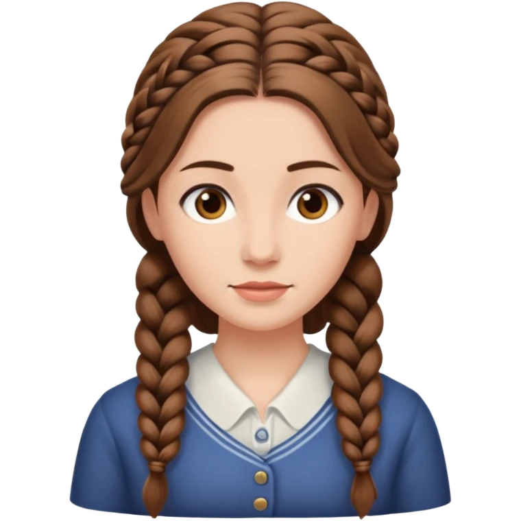 Woman with long single braid emoji