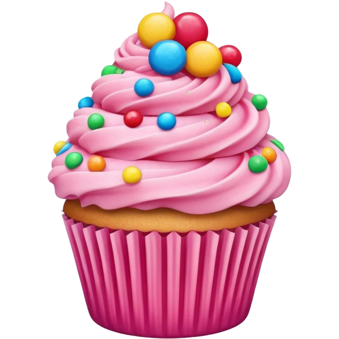 Cupcake with pink icing emoji