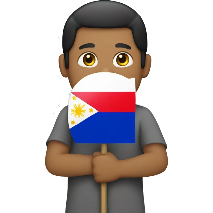 A person hold the Philippines flag  emoji