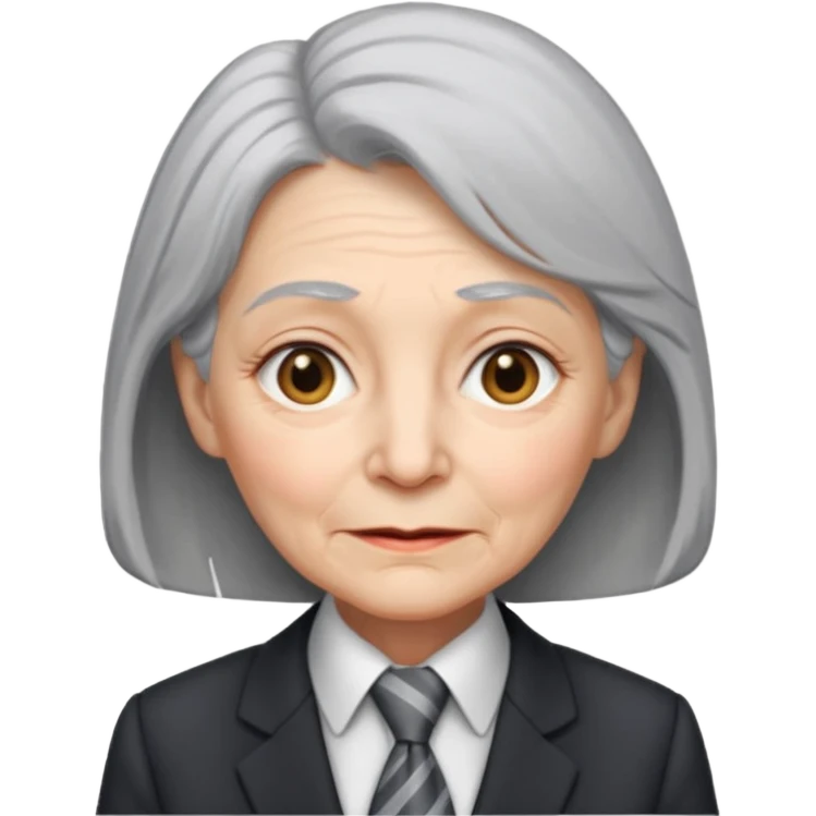 old women in suit with Necktie emoji