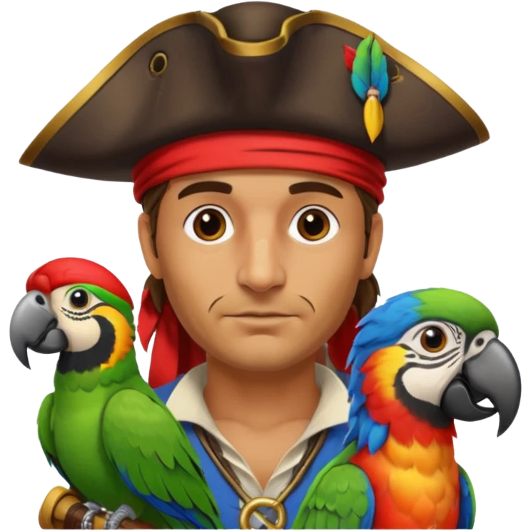 pirate and parrot emoji