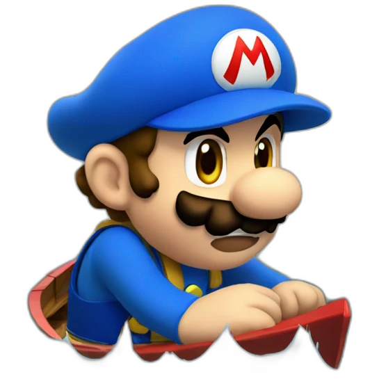 Mario crying on a boat emoji