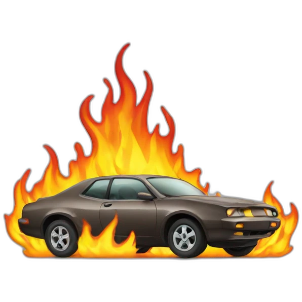 car with fire  emoji