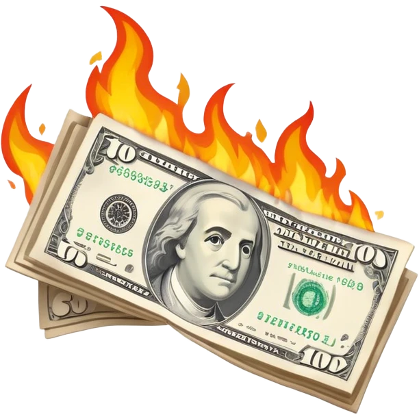 burning banknote emoji