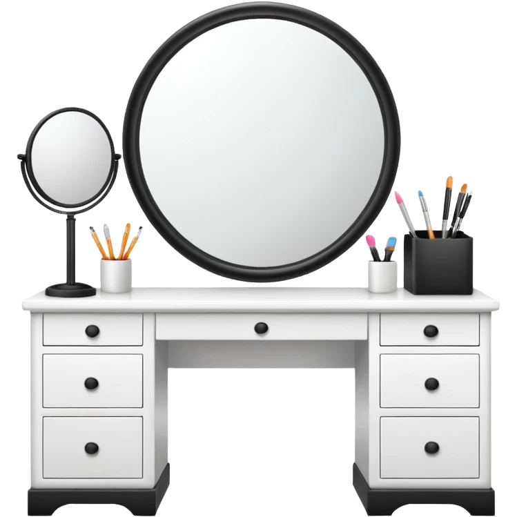 White desk with vanity mirror (no person) emoji