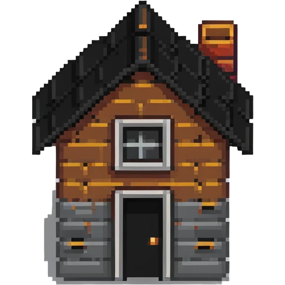 tiny simple house building icon, minimal details, small size emoji