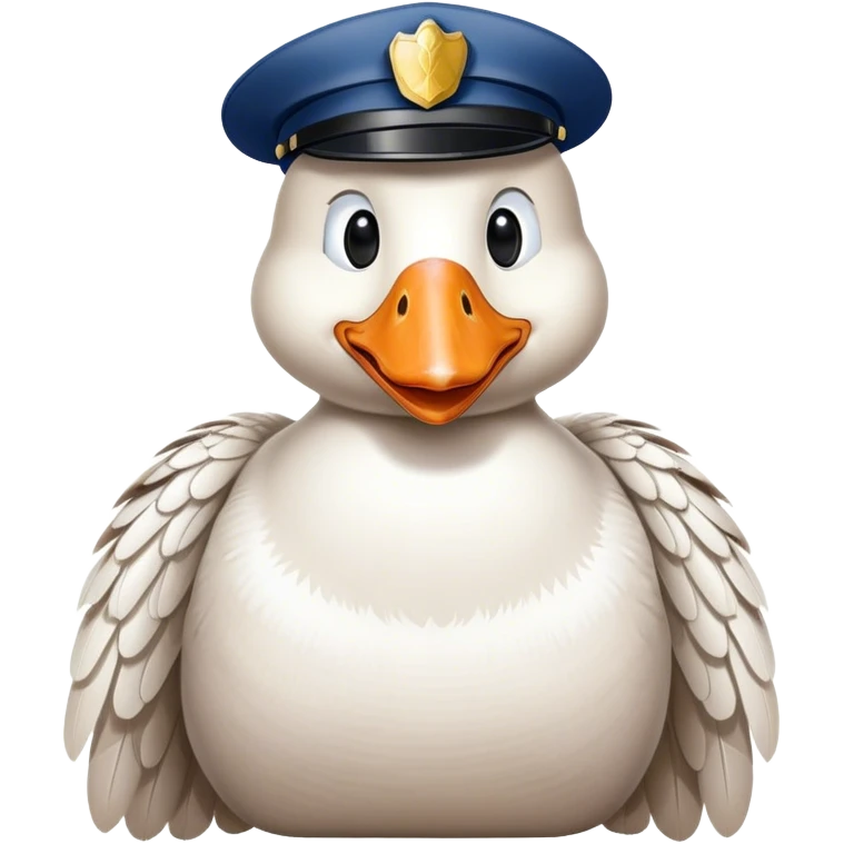 A goose being arrested by a police officer emoji