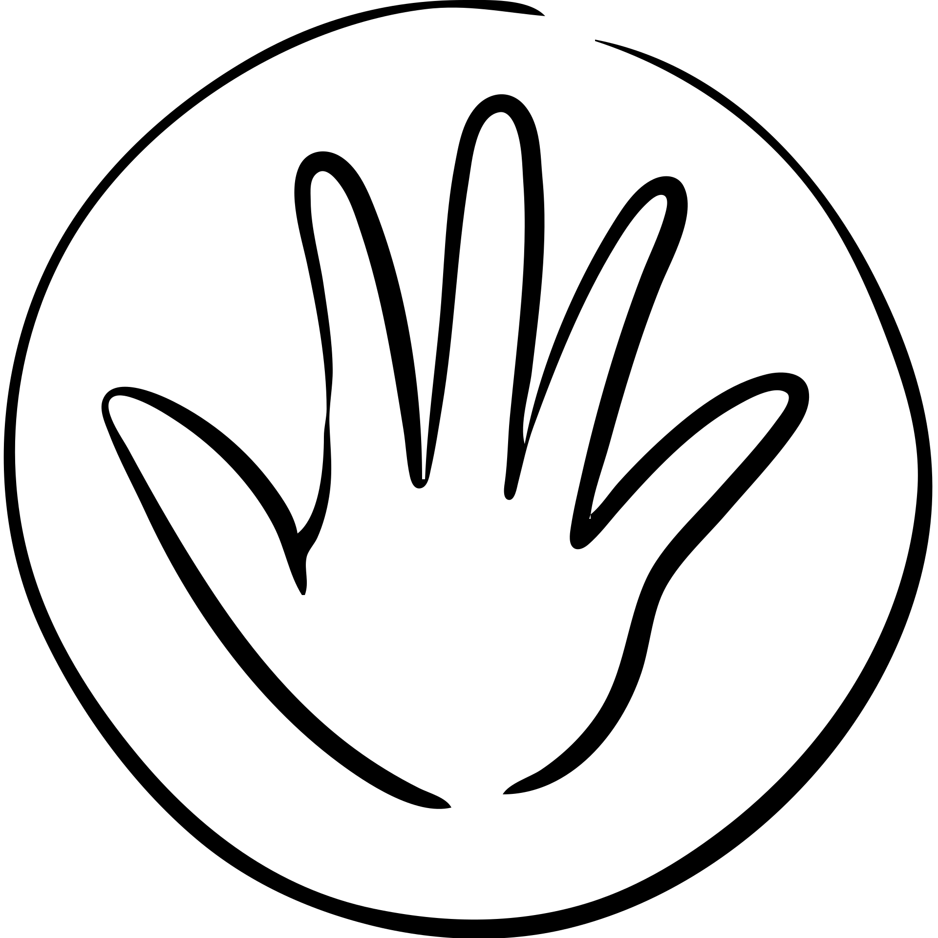 life icon circular shape hand drawn black outline emoji