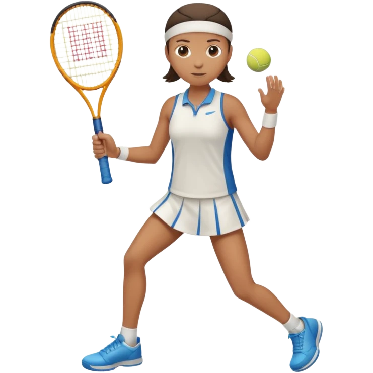 High resolution full body of a tennis player with just a one racket  emoji