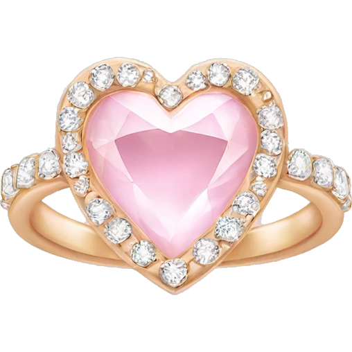 Diamond ring light pink heart emoji
