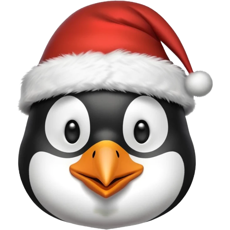 Christmas penguin face emoji