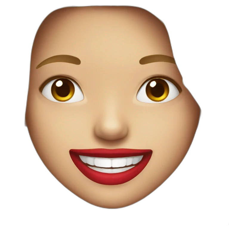 big smile with red lips emoji