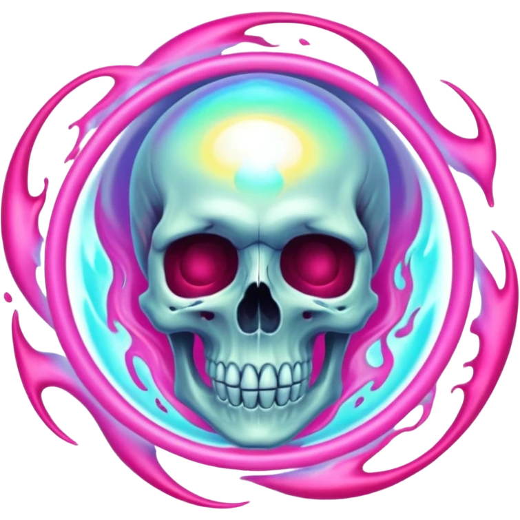 Glowing Soul Portal, in the style of your bleeding skull art. emoji