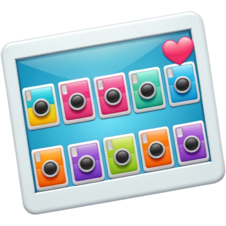 board with 8 polaroid photo emoji