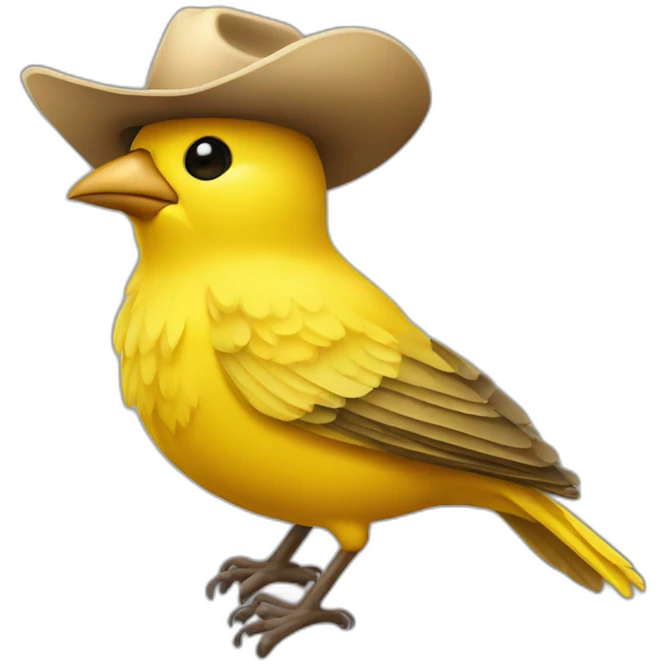 yellow canary wearing a cowboy hat emoji