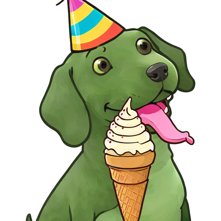 wiener dog licking ice cream  emoji