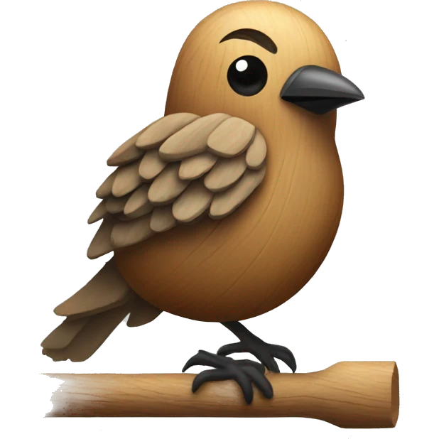 Wooden bird with nails emoji