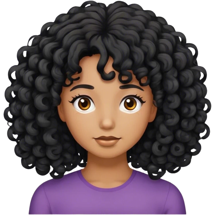 Curly black hair in a hair tie wig emoji