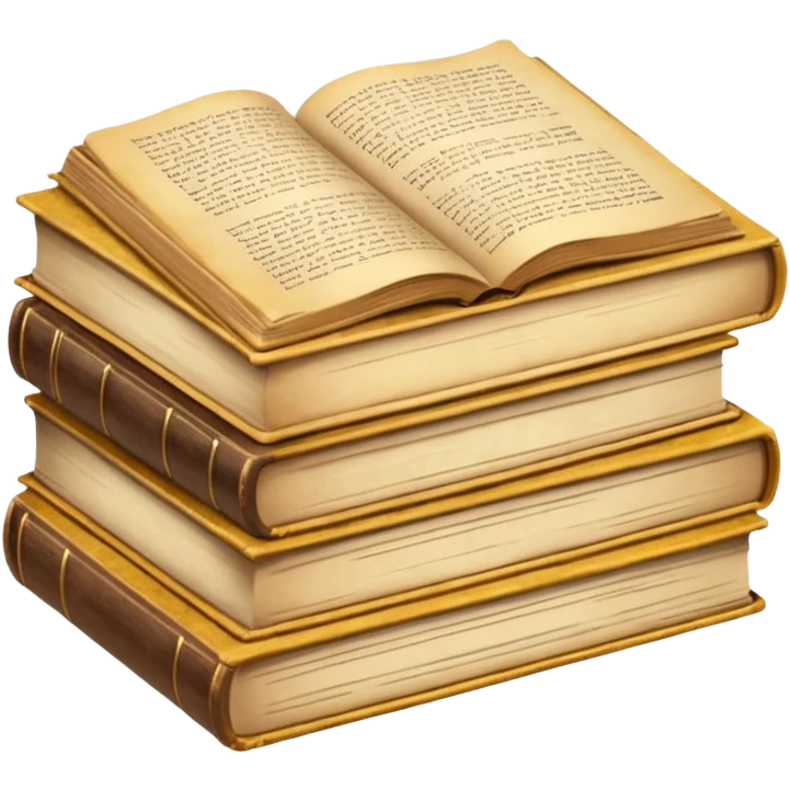 could they be a satck of known books but one of them is opened like at the bottom emoji