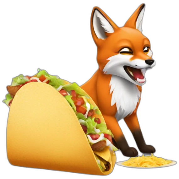 A fox eating tacos  emoji