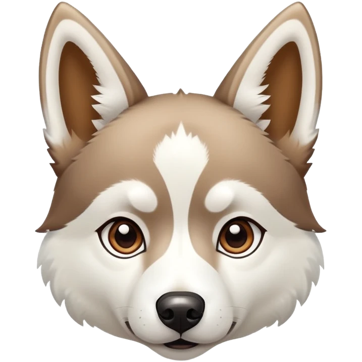 White and brown husky dog with pointy ears emoji