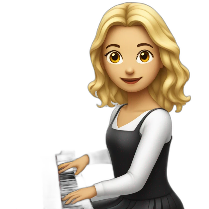 pianist girl with piano emoji