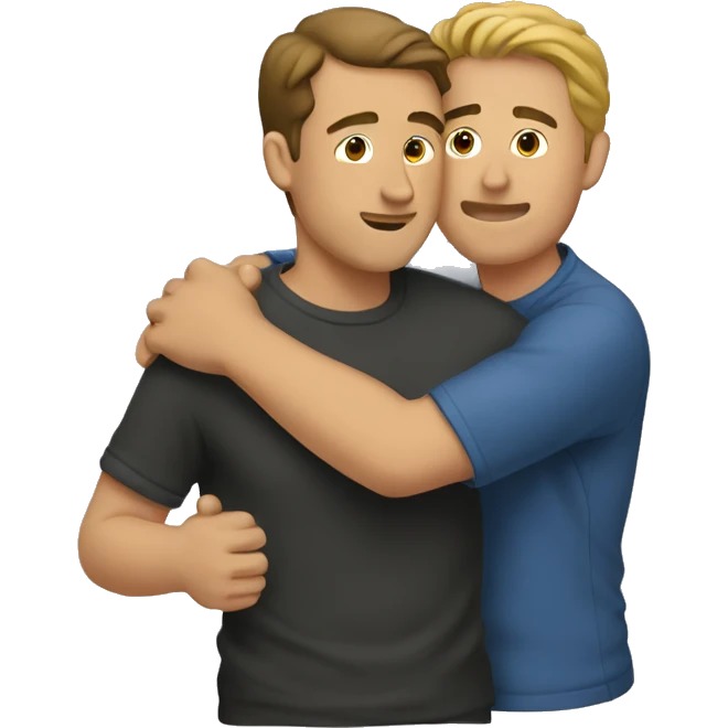 two guys hugging emoji