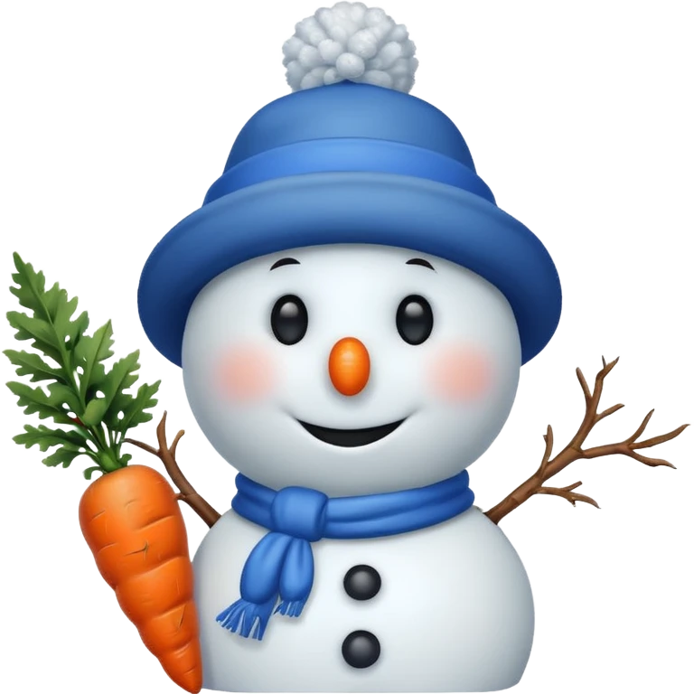 snowman wearing blue hat emoji