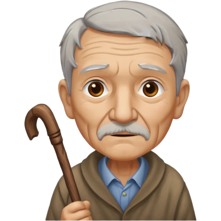 old man with walking stick emoji