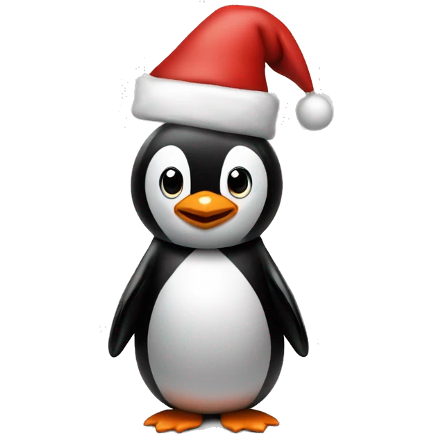 penguin with santa hat emoji
