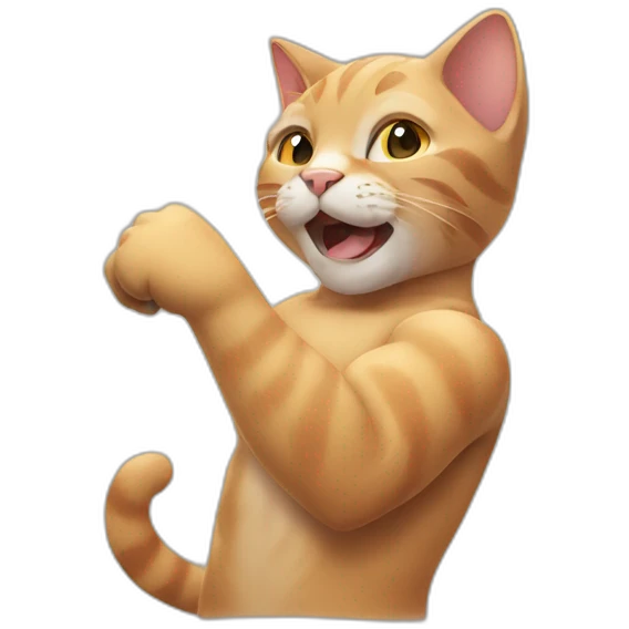 cat showing off bicept emoji