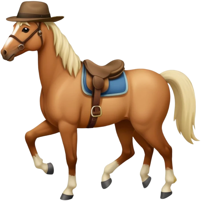 horse without saddle with a hat emoji