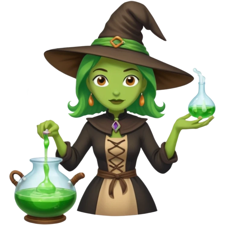 green witch cooking potion emoji