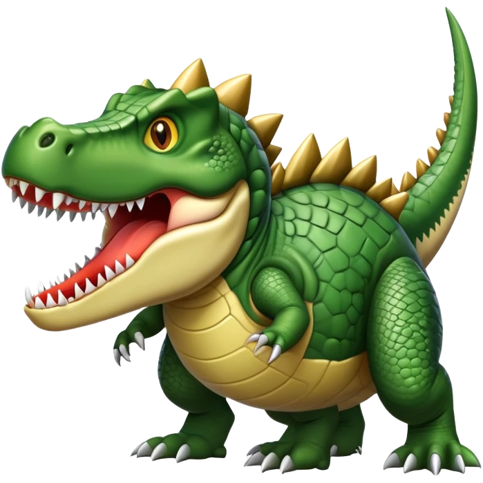 A hybrid creature that's part bomb, part dinosaur, and part crocodile emoji