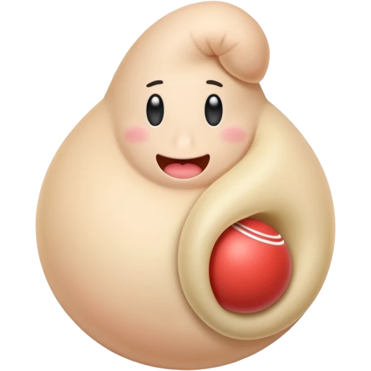A penis on the outside with a ball sack emoji