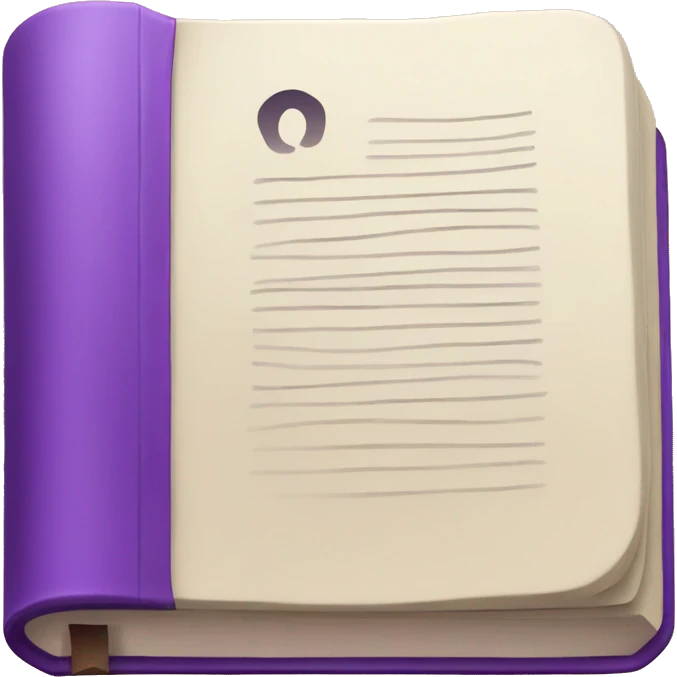 iOs closed book emoji in purple with volume 6 on the cover emoji