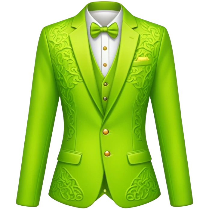 a lime green fancy jacket. Indiviudal clothing piece. emoji