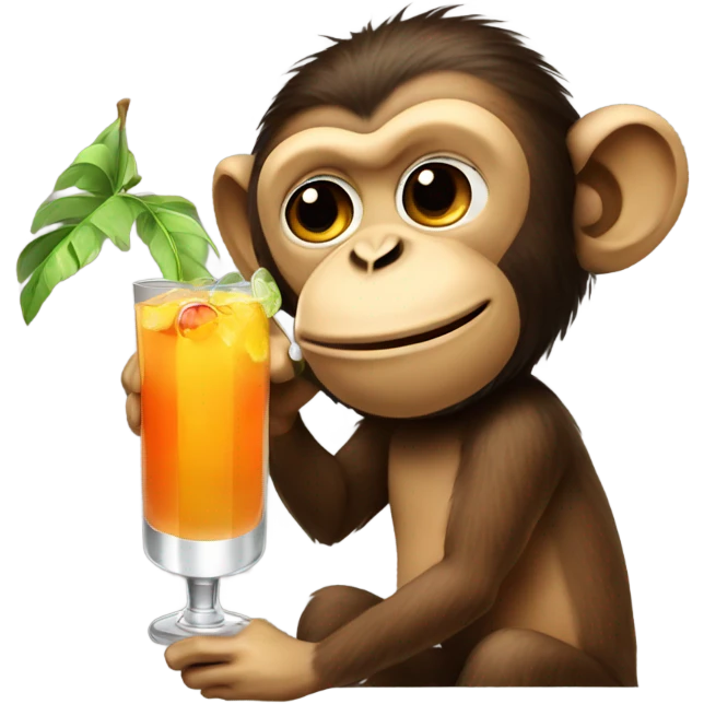 monkey drinking cocktail emoji