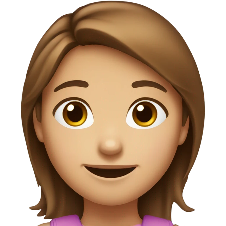 generate a emoji of a cute girl with brown hair and brown eyes, she is an adolescence girl, and is really cute emoji