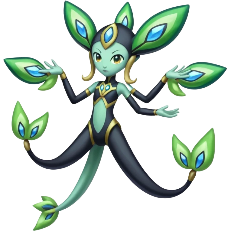Meloetta-Cresselia-Zygarde-Electrike-Fakémon-fusion, full body emoji