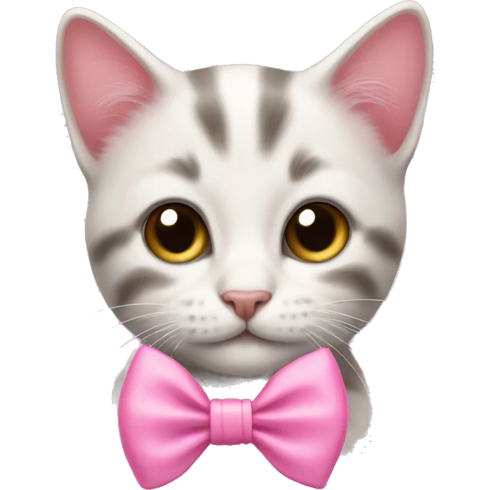 kitten in pink bow emoji
