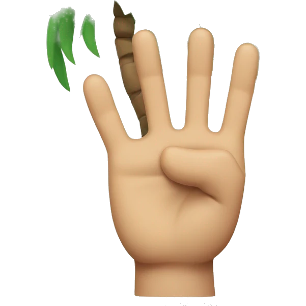 palm with four fingers up and folded thumb emoji